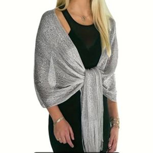 Elegant Silver Wrap Scarf